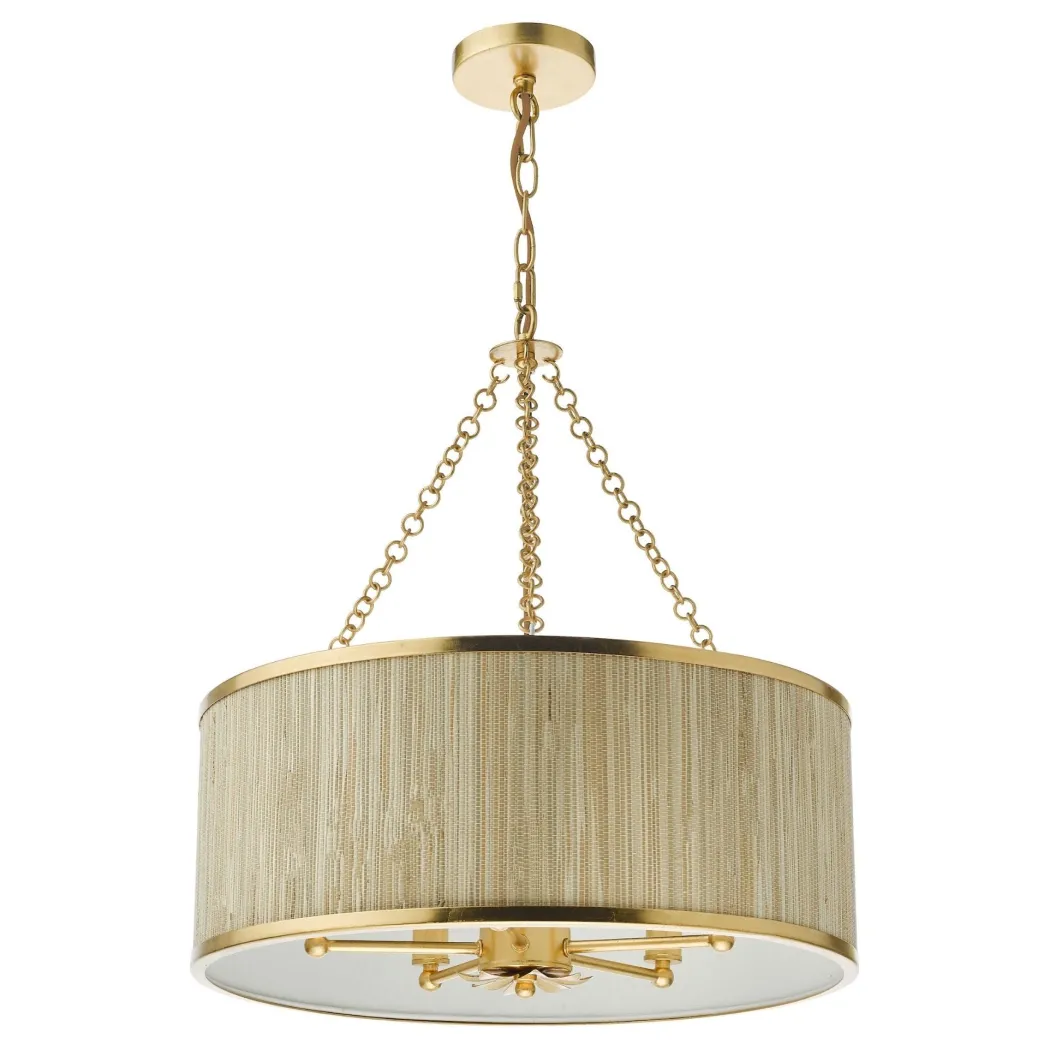 Fenella 5 Light Gold Pendant Ceiling Light