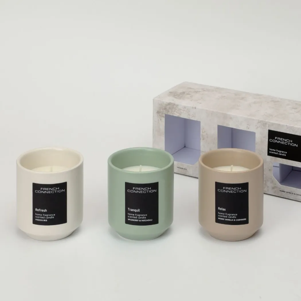 French Connection Set of 3 Small Mixed Candles