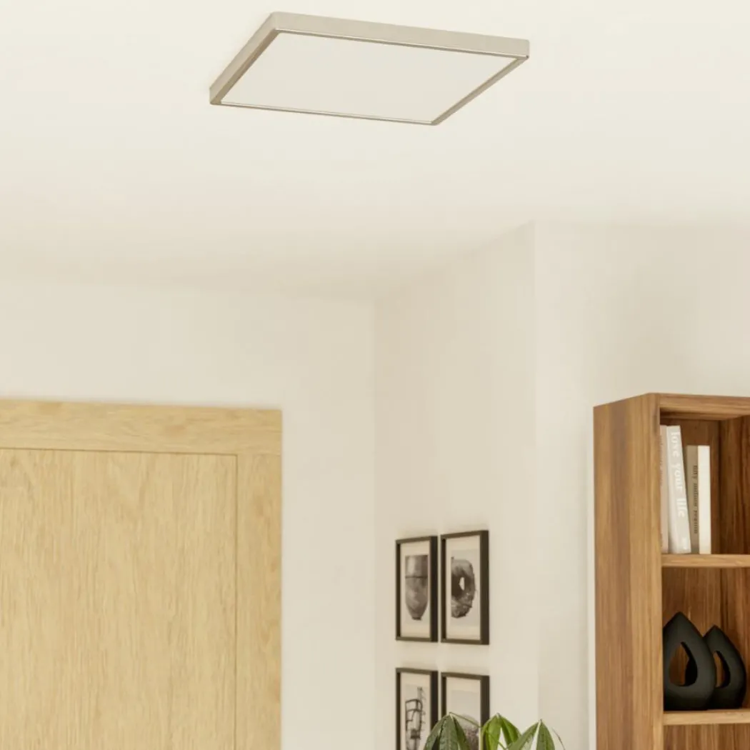 Fueva 6 Satin Nickel LED Flush Ceiling Light