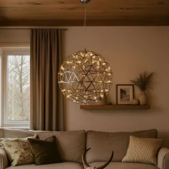 Galaxy Chrome Metal Ball LED Ceiling Pendant