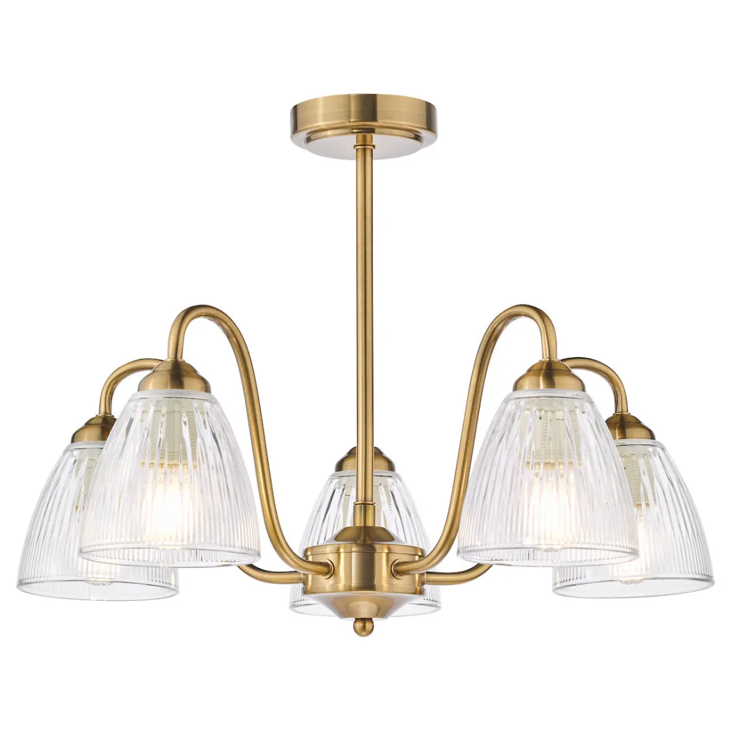 Glynis 5-Light Antique Bronze Semi-Flush Ceiling Light