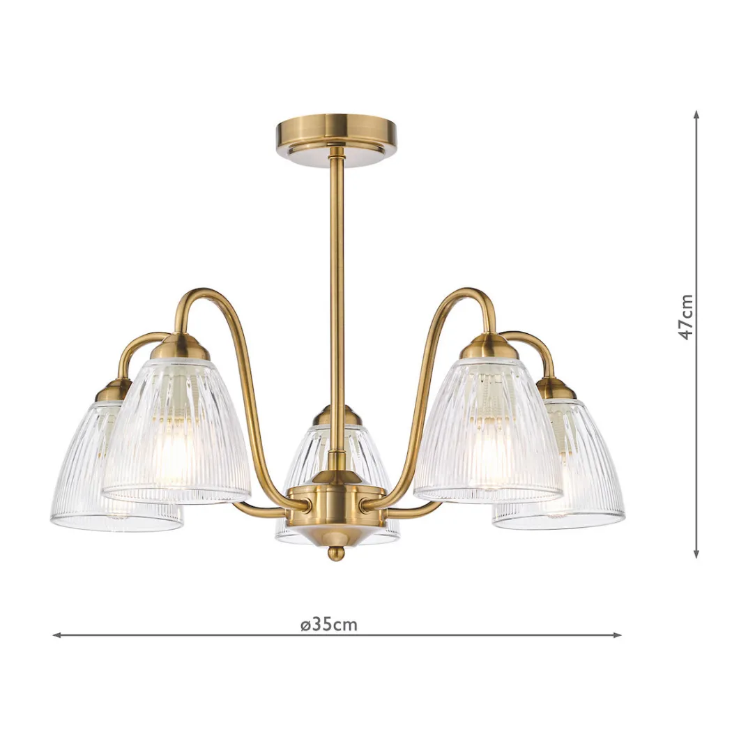 Glynis 5-Light Antique Bronze Semi-Flush Ceiling Light