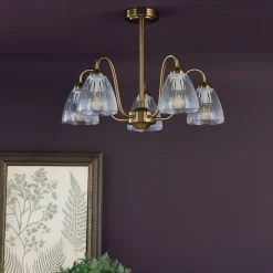 Glynis 5-Light Antique Bronze Semi-Flush Ceiling Light