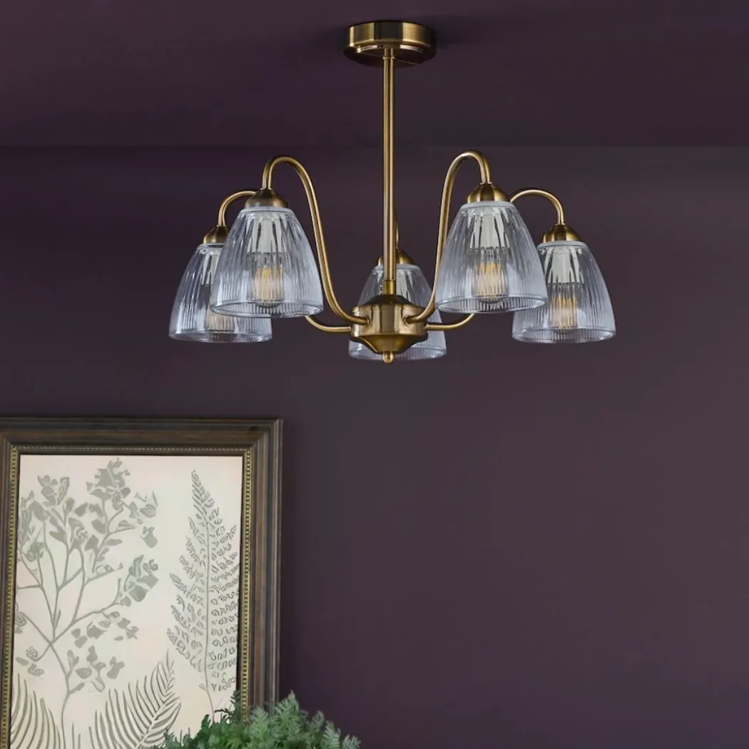 Glynis 5-Light Antique Bronze Semi-Flush Ceiling Light