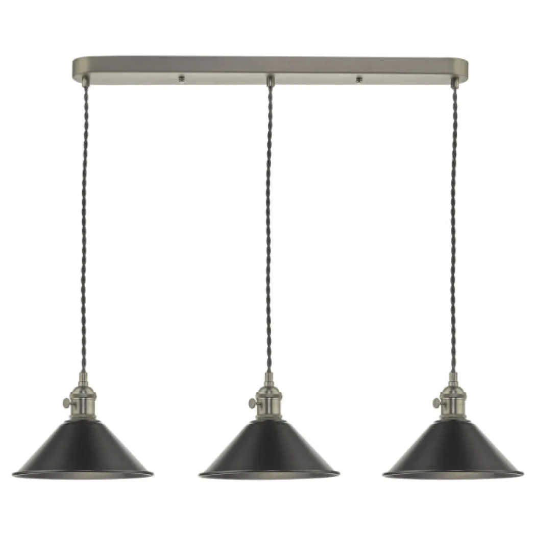 Hadano 3 Light Antique Pewter Ceiling Bar