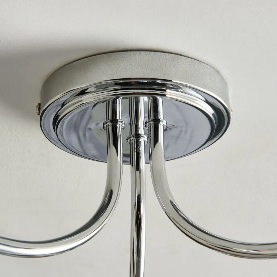 Hamilton 3 Light Polished Chrome Semi Flush Ceiling Light
