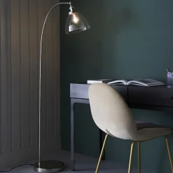 Hansen Polished Nickel & Glass Task Floor Lamp