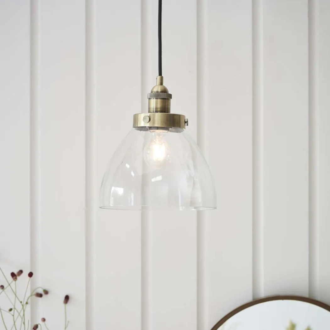 Hansen Small Pendant Ceiling Light Antique Brass