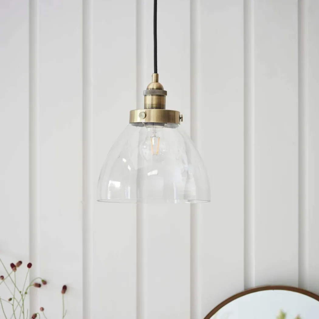 Hansen Small Pendant Ceiling Light Antique Brass
