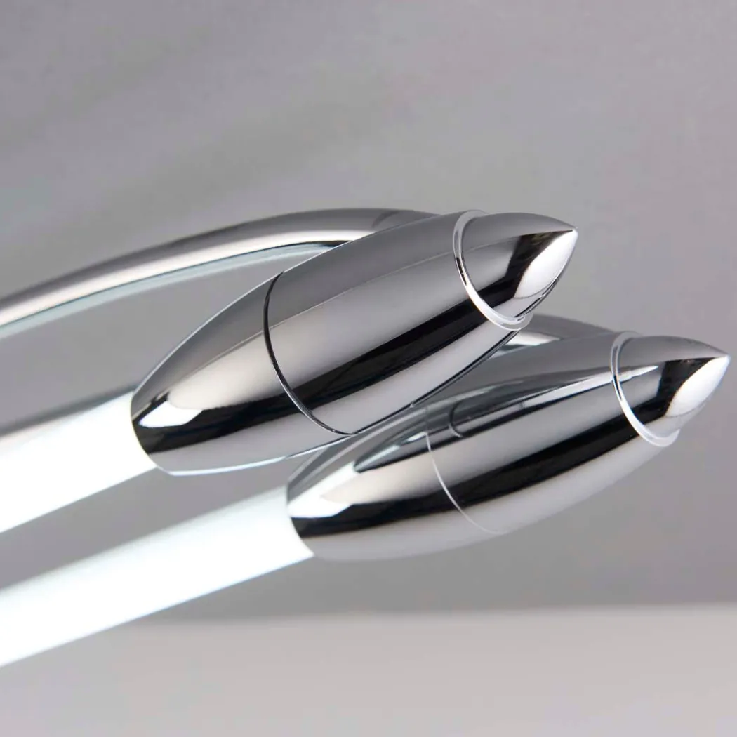 Harper 2 Light Chrome & Opal Glass LED Flush Ceiling Light Small