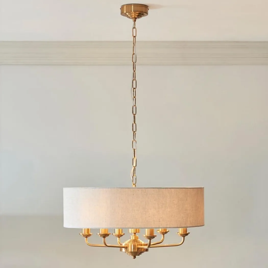 Highclere 6 Light Brass Pendant Ceiling Light