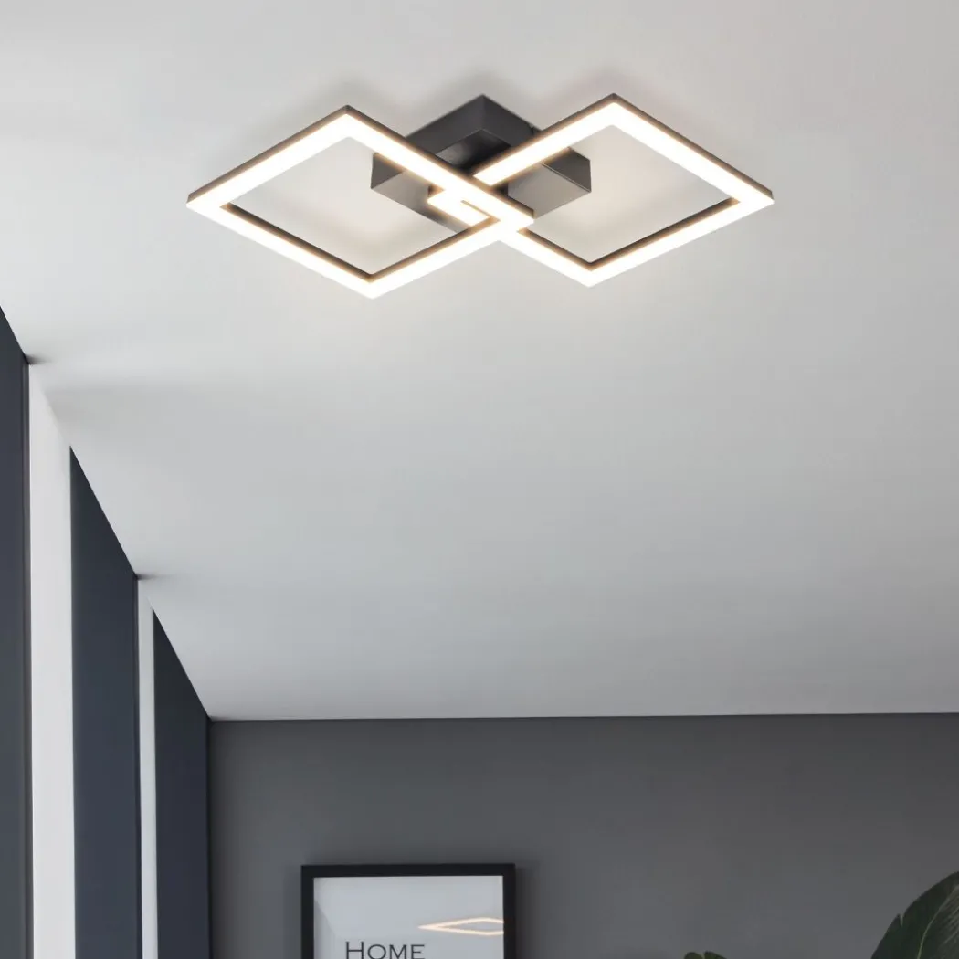 Huerta 2 Light Black LED Flush Ceiling Light