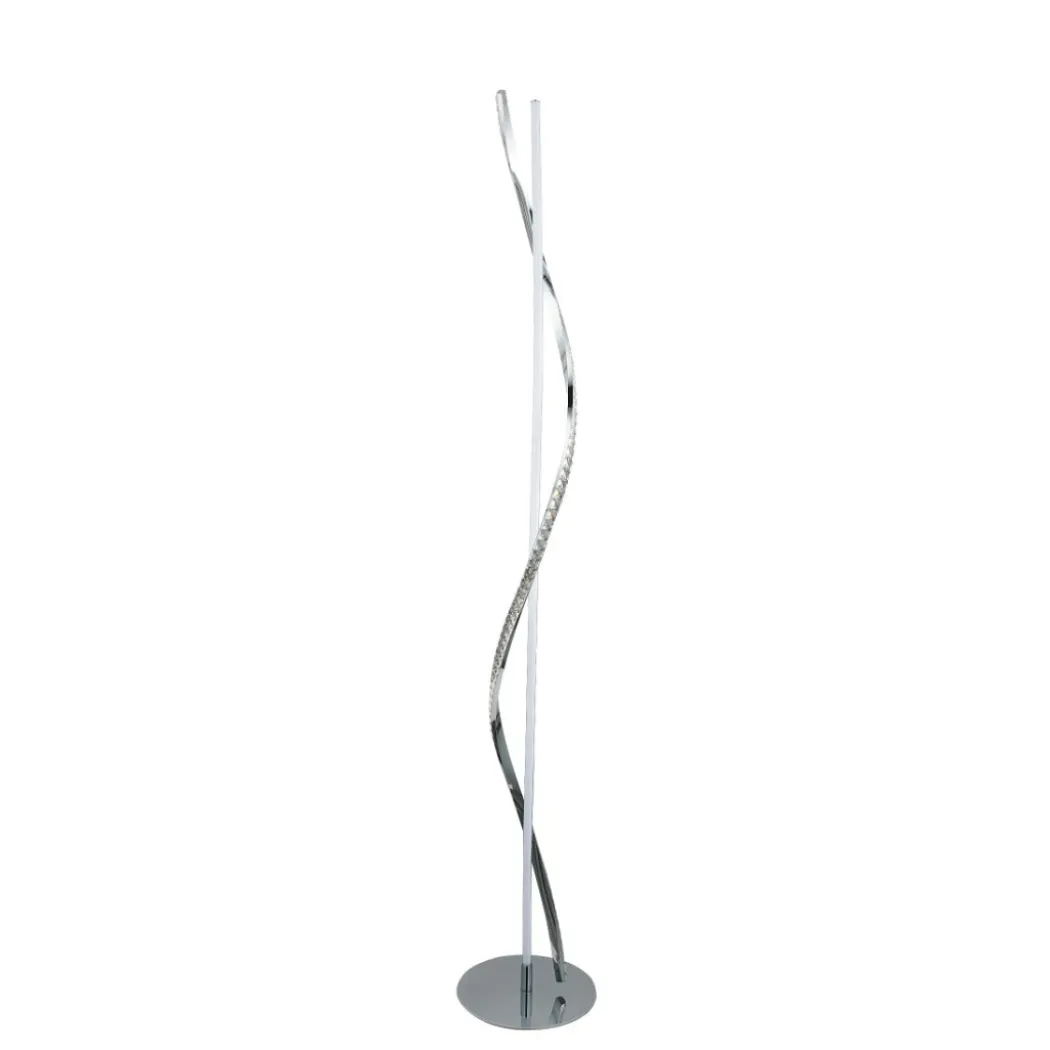 Hyde Chrome And Crystal LED Floor Lamp