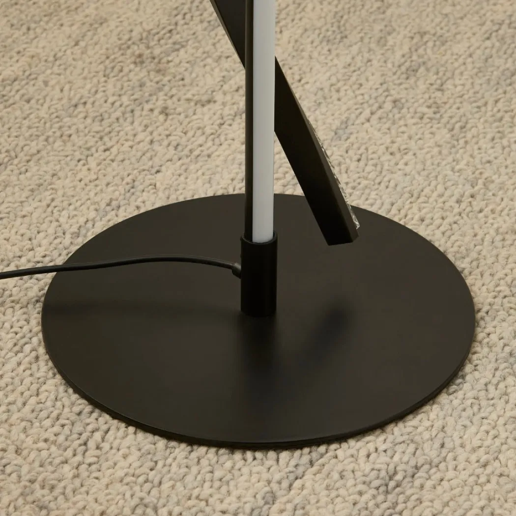 Hyde Matte Black And Crystal LED Floor Lamp