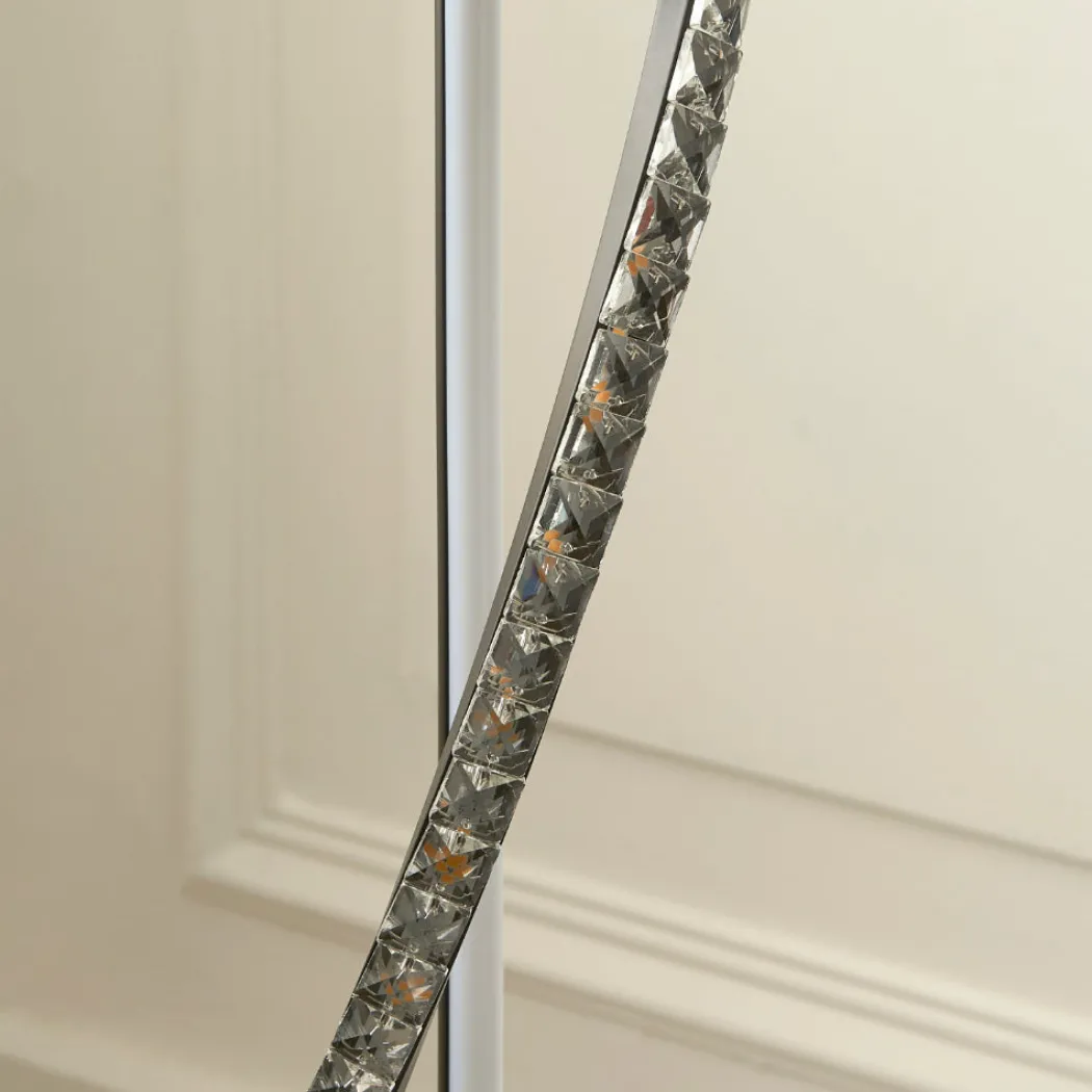 Hyde Matte Black And Crystal LED Floor Lamp