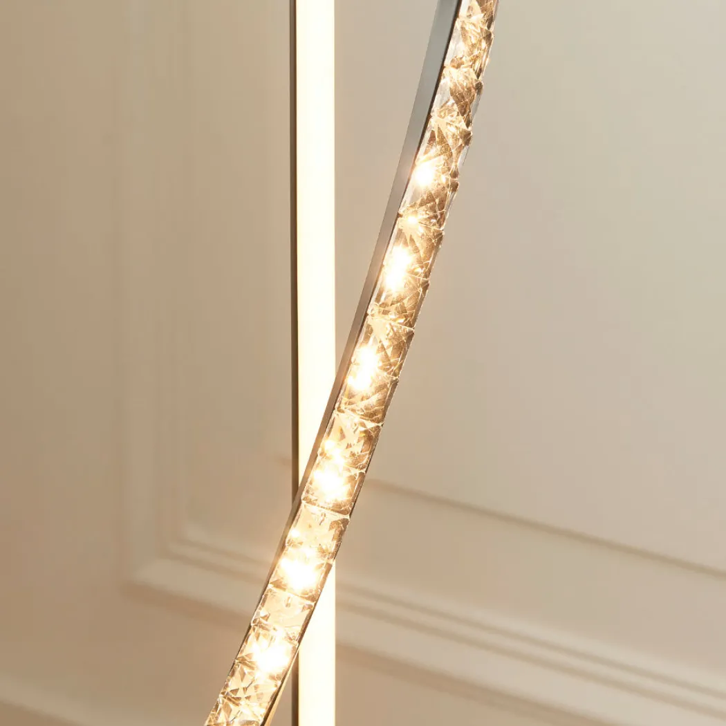 Hyde Matte Black And Crystal LED Floor Lamp