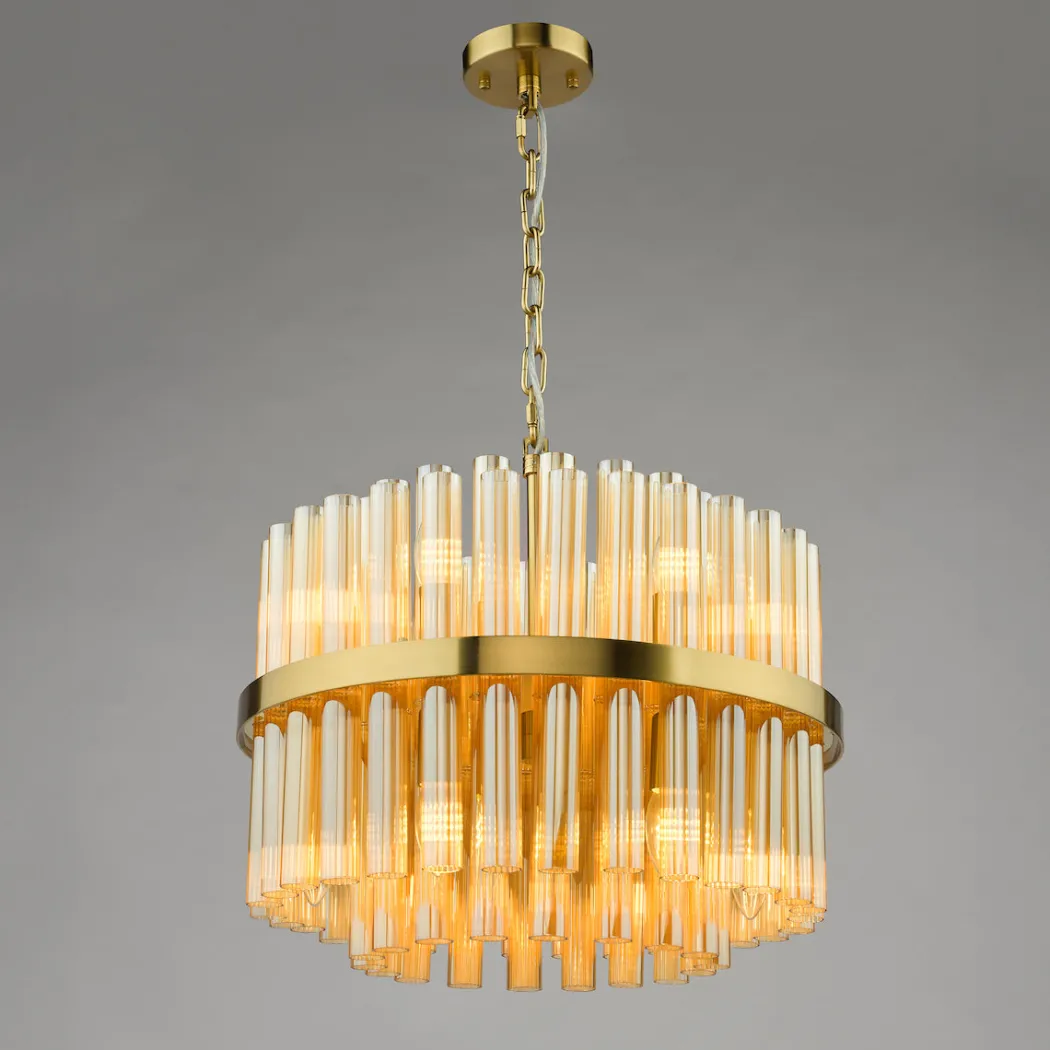 Imani 12-Light Natural Brass Pendant