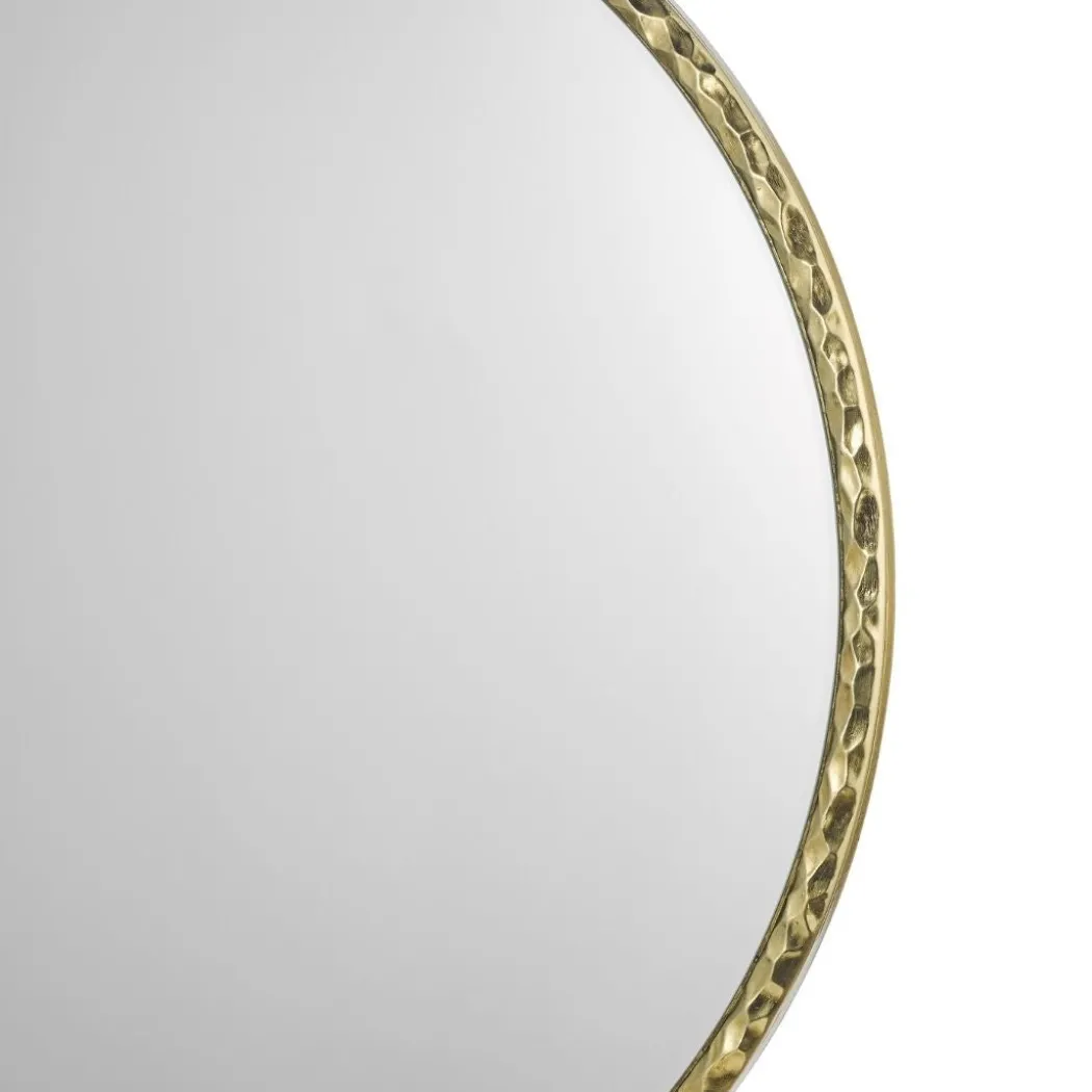 Jinelle 80cm Textured Gold-Framed Mirror