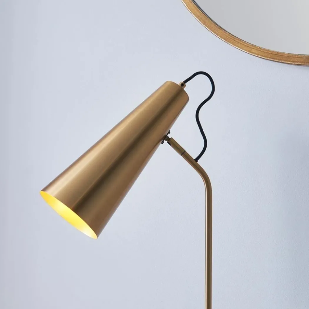 Karna Antique Brass Desk Table Lamp