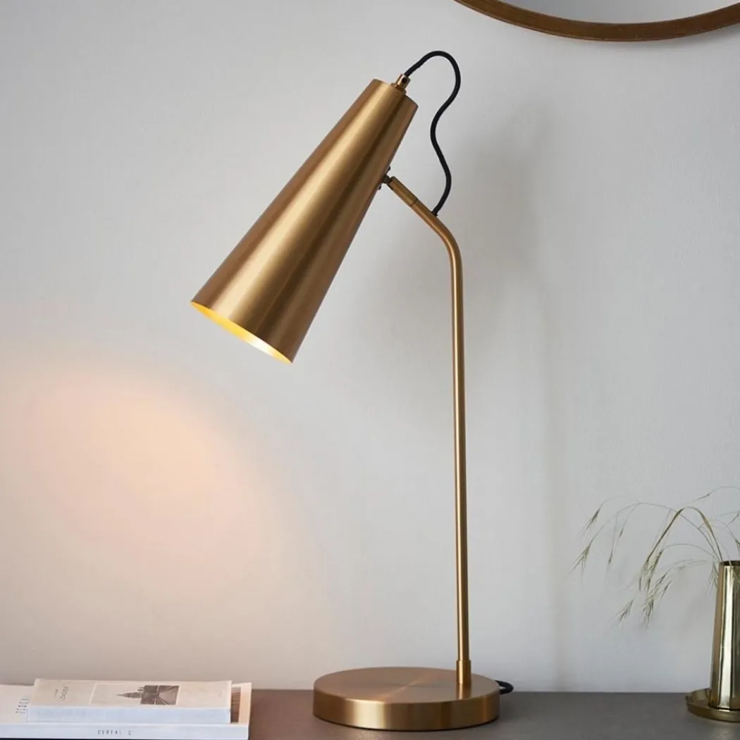 Karna Antique Brass Desk Table Lamp