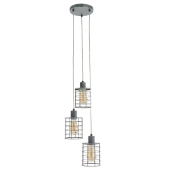 Keaton 3 Light Pendant Concrete Effect Ceiling Light