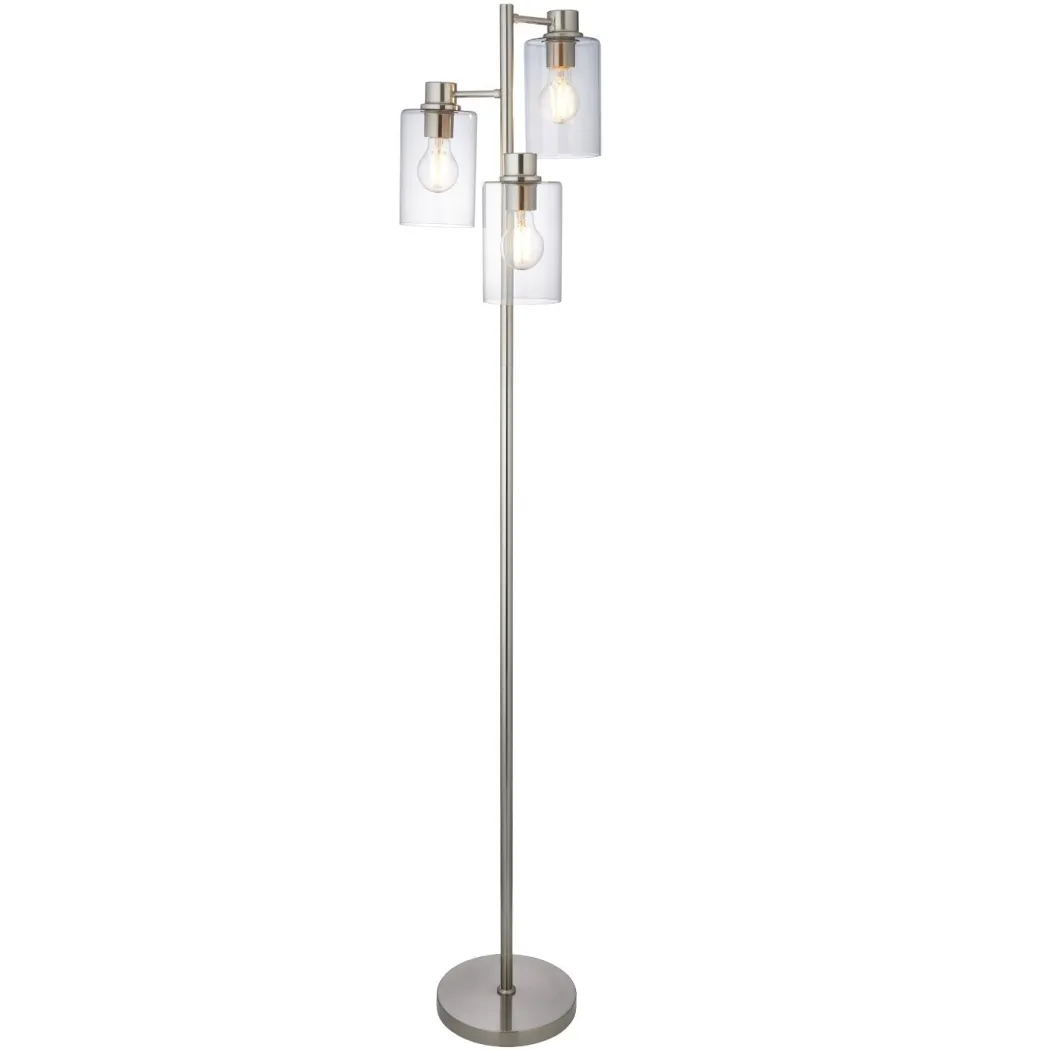 Kingsholm 3 Light Satin Nickel Floor Lamp