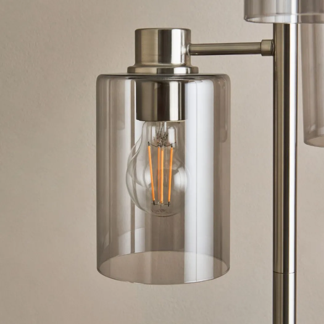 Kingsholm 3 Light Satin Nickel Floor Lamp