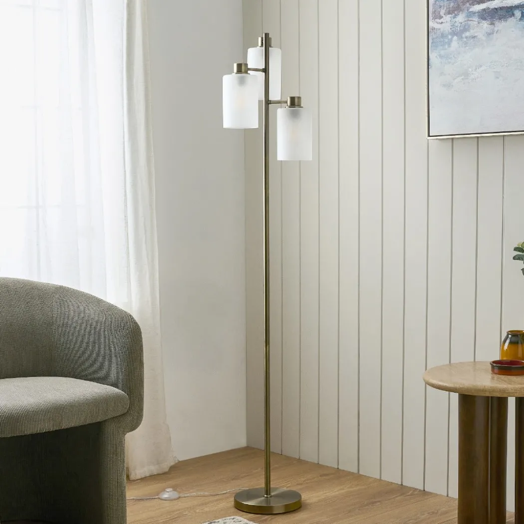 Kingsholm Antique Brass Floor Lamp
