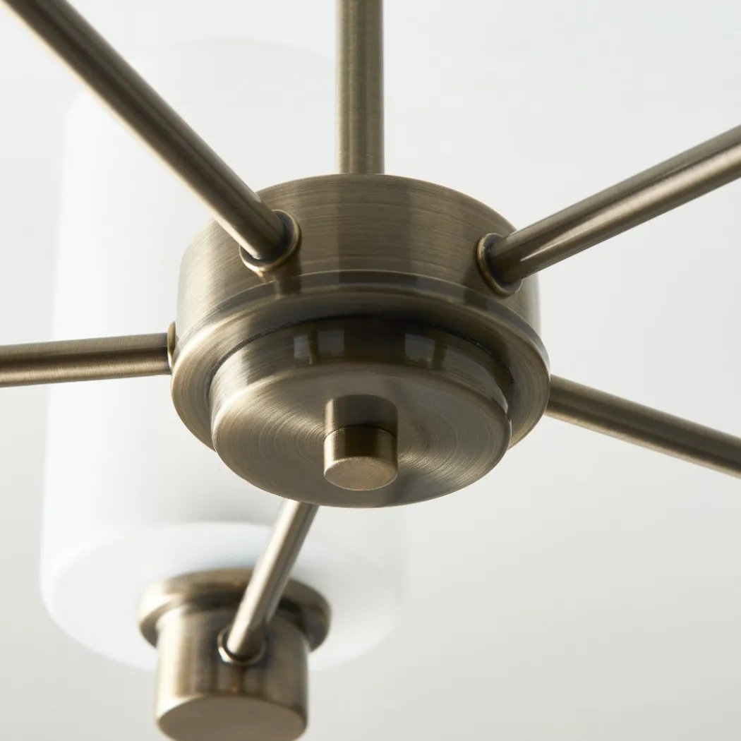Kingsholm 5-Light Antique Brass Semi-Flush Ceiling Light