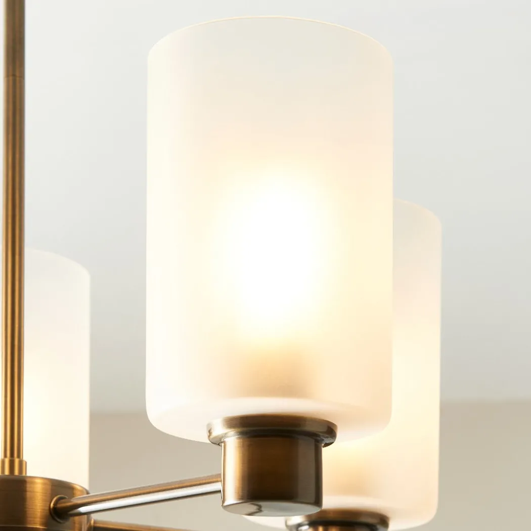 Kingsholm 5-Light Antique Brass Semi-Flush Ceiling Light
