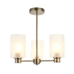 Kingsholm 3-Light Antique Brass Semi-Flush Ceiling Light