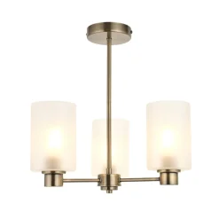 Kingsholm 3-Light Antique Brass Semi-Flush Ceiling Light