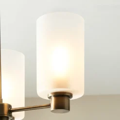 Kingsholm 3-Light Antique Brass Semi-Flush Ceiling Light