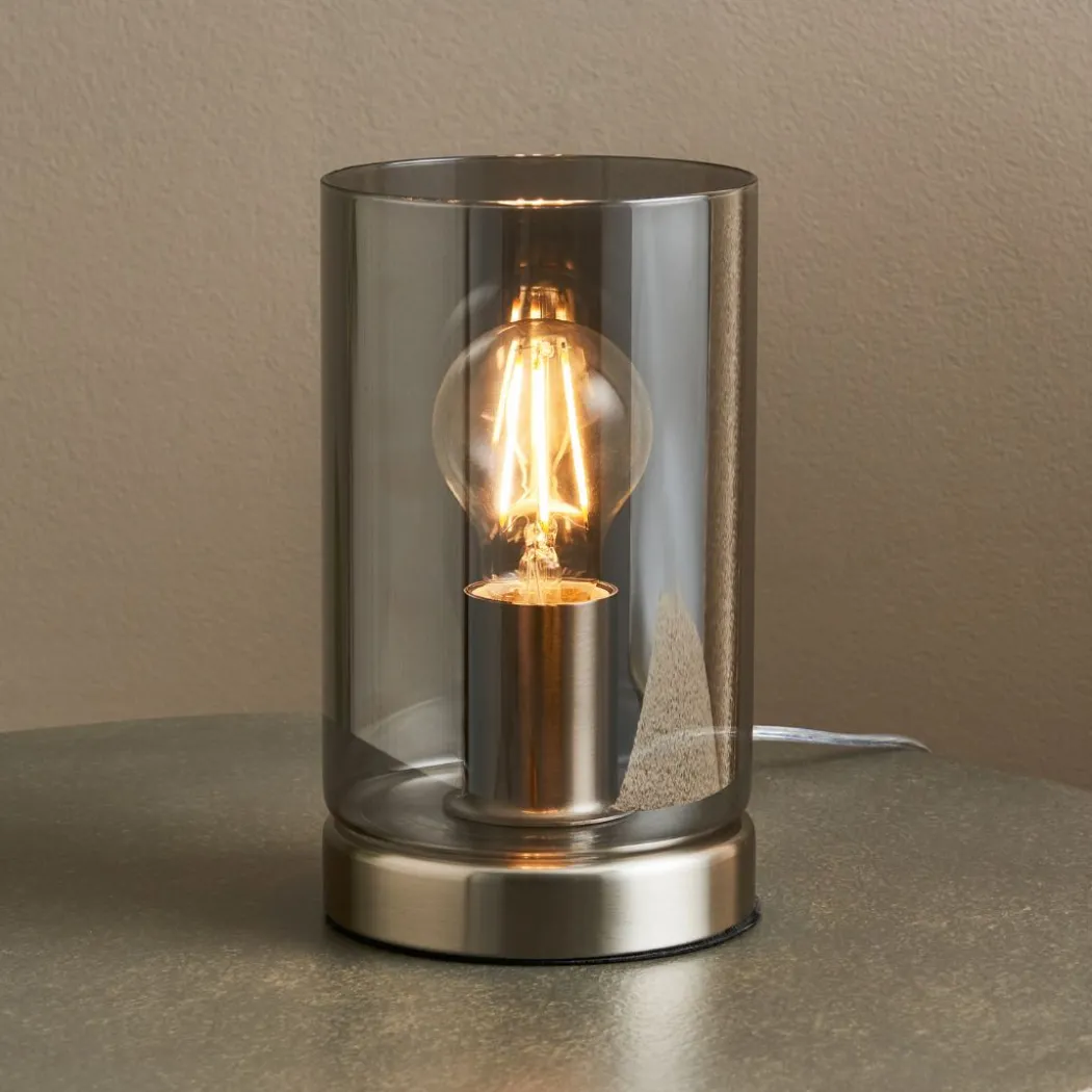 Kingsholm Satin Nickel & Glass Touch Table Lamp