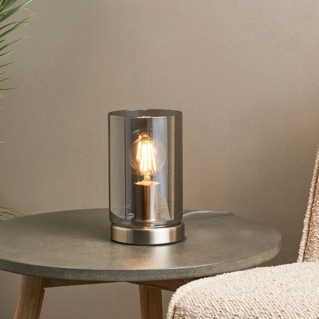 Kingsholm Satin Nickel & Glass Touch Table Lamp