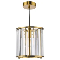 Kiran Brass & Crystal Pendant Ceiling Light