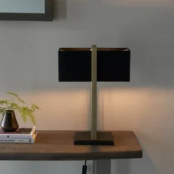 Kote Antique Brass & Black Table Lamp