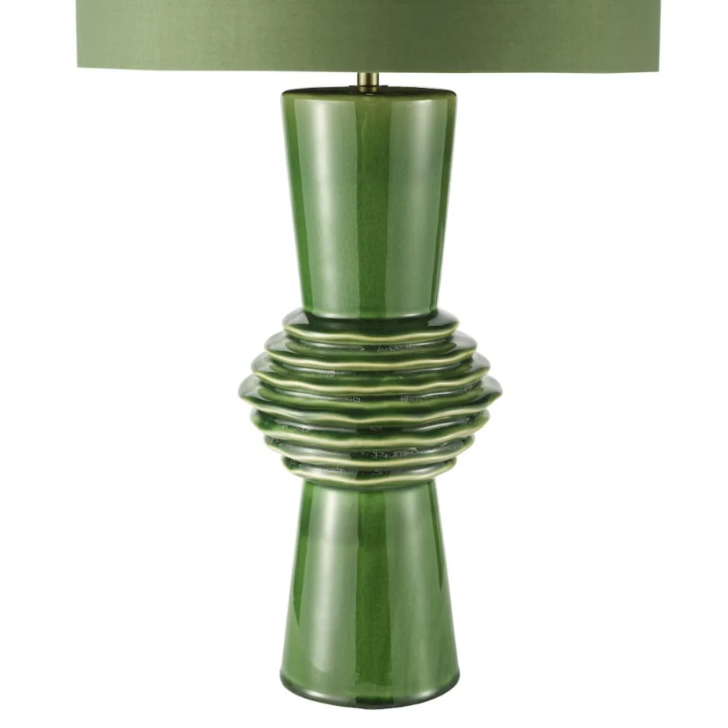 Lagle Green and Antique Brass Table Lamp
