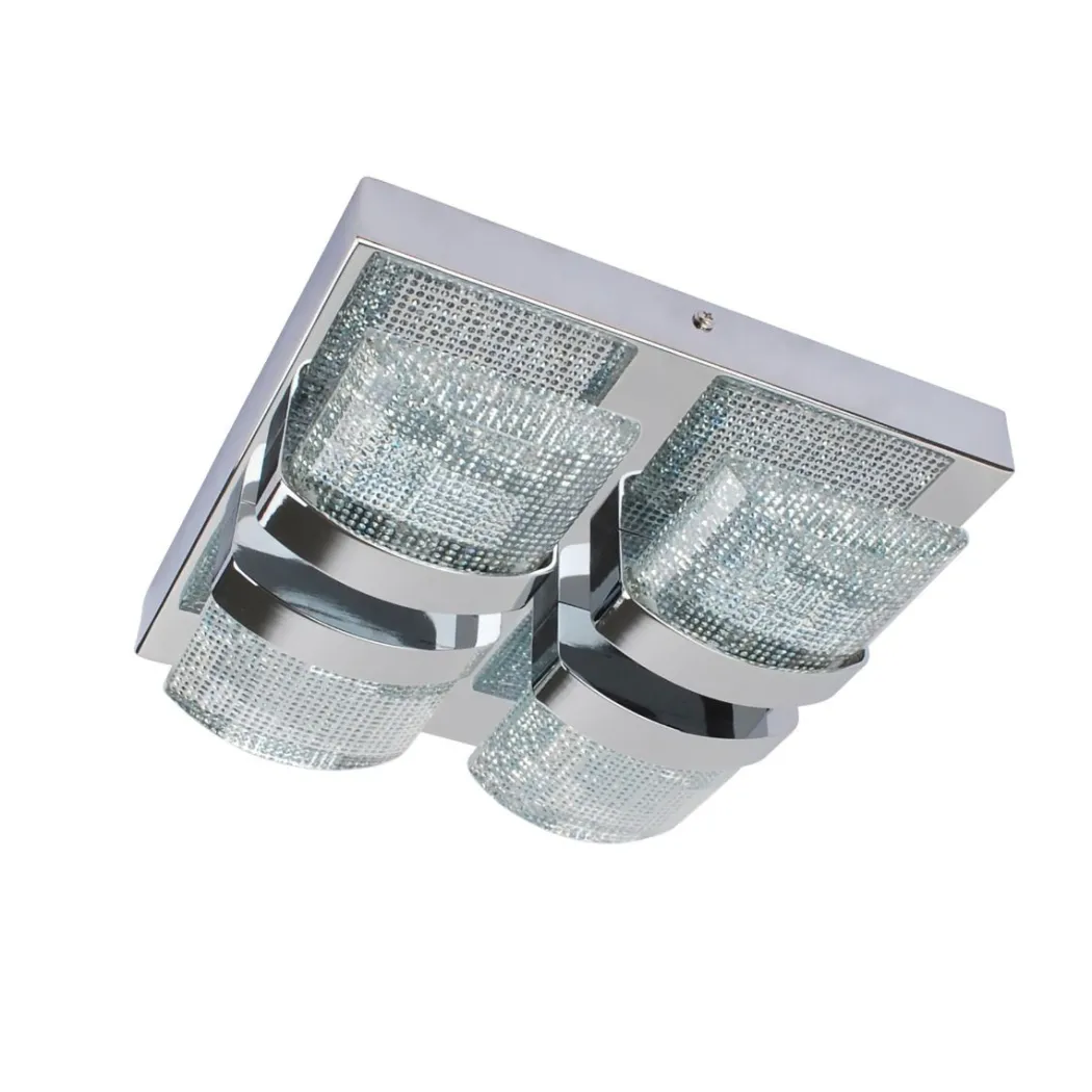 Liana Polished Chrome Square LED Flush Ceiling Light