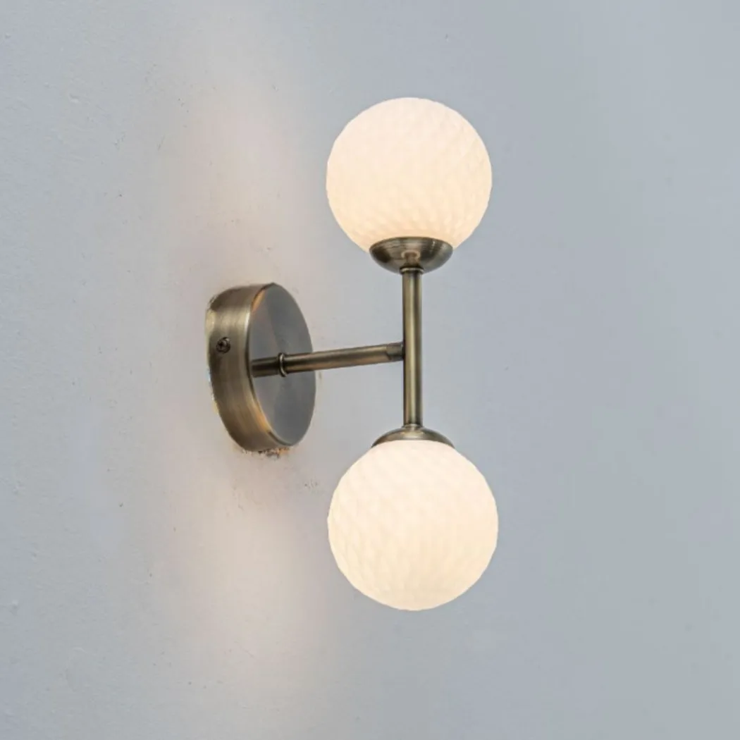 Lior 2-Light Antique Brass Wall Light