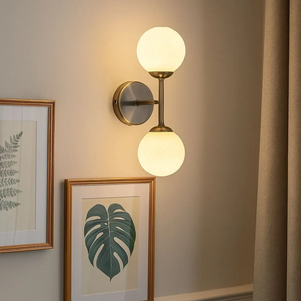 Lior 2-Light Antique Brass Wall Light