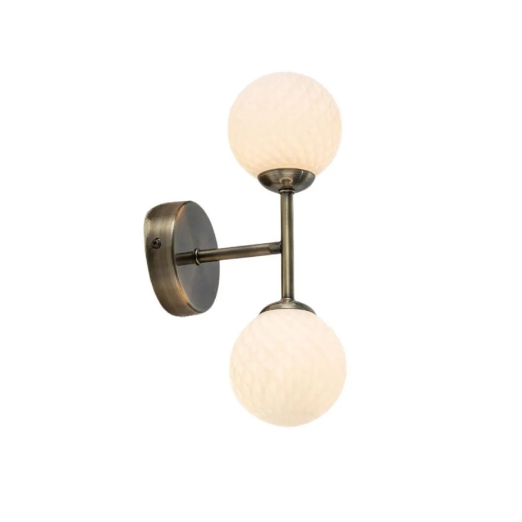 Lior 2-Light Antique Brass Wall Light