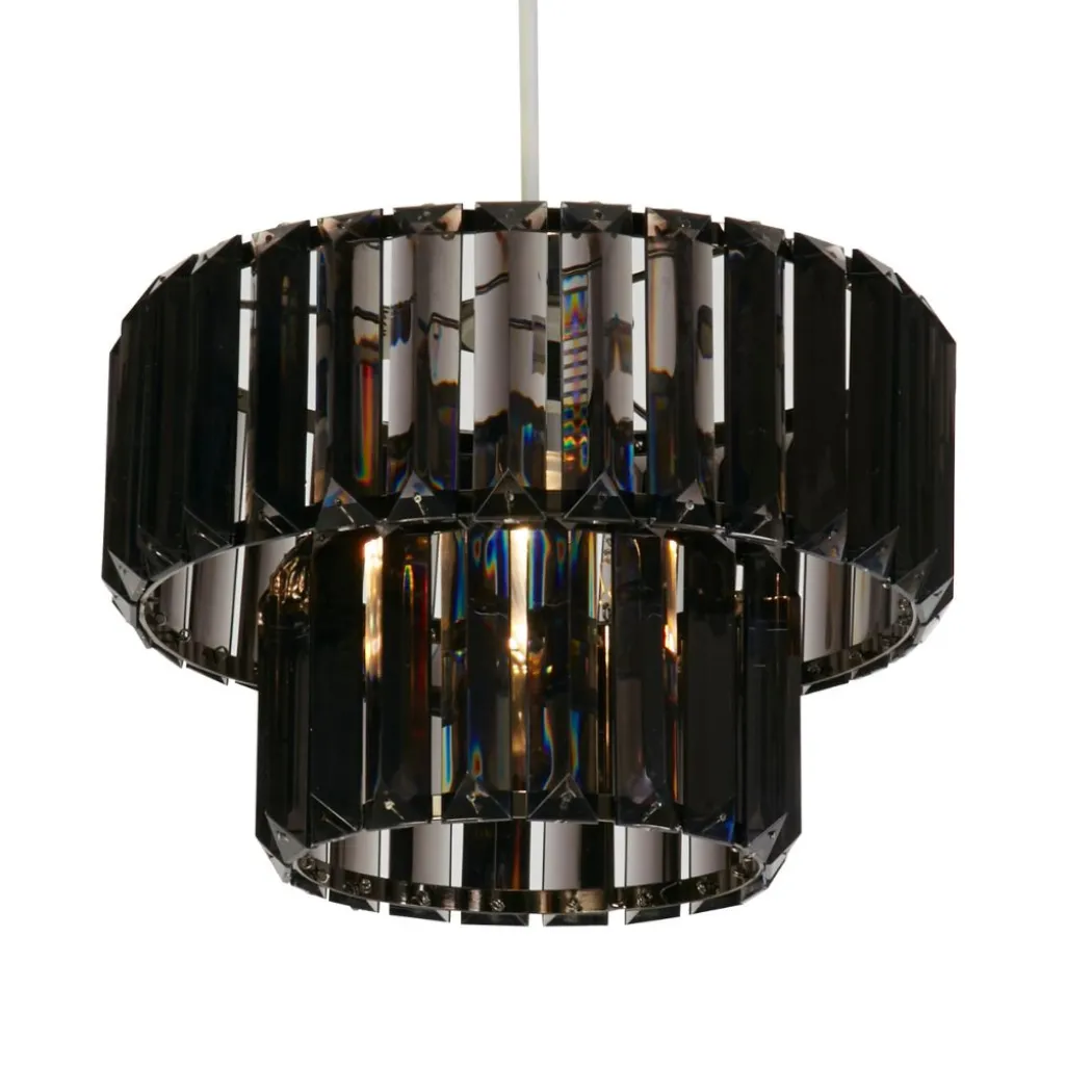 Lombard 2 Tiered Black Chrome Ceiling Pendant Shade