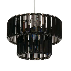 Lombard 2 Tiered Black Chrome Ceiling Pendant Shade