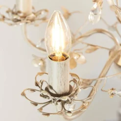 Lullaby 5 Light Cream & Gold Pendant Ceiling Light