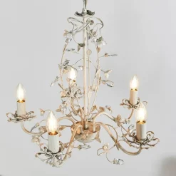 Lullaby 5 Light Cream & Gold Pendant Ceiling Light