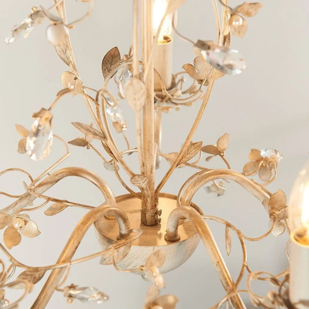 Lullaby 5 Light Cream & Gold Pendant Ceiling Light