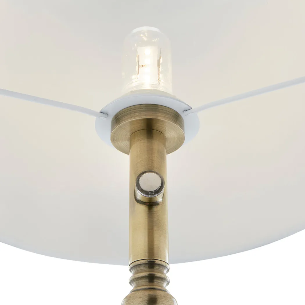 Lustre Antique Brass LED Rechargeable Floor Lamp