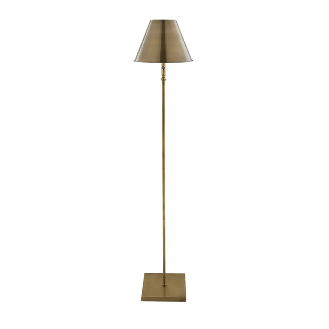 Lustre Antique Brass LED Rechargeable Floor Lamp