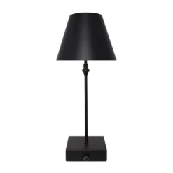 Lustre Black LED Rechargeable Table Lamp